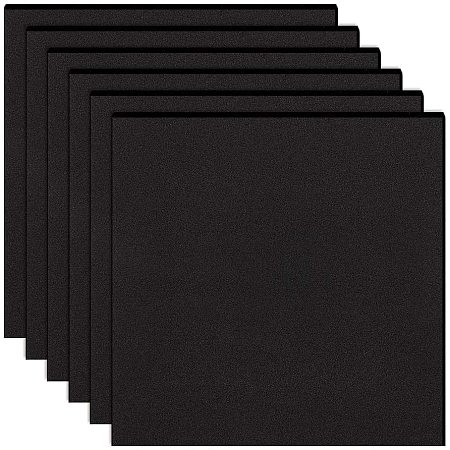BENECREAT 20PCS 3mm Square Self Adhesive Backed Foam Sheet Black EVA Foam Pad Mat with Adhesive Backing for Furniture Doors, 6.3x6.3 Inches