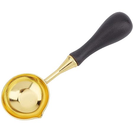 CRASPIRE Wax Melting Spoon Sealing Wax Spoon Wooden Handle Big Wax Seal Stamp Melting Spoon for Sealing Wax Beads for Wedding Invitations Gift Envelope