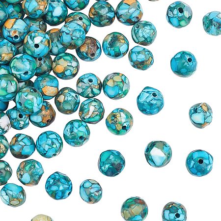OLYCRAFT 147pcs Synthetic Turquoise Beads 8mm Irregul?r Dyed Turquoise Beads Gemstone Energy Stone Loose Beads for Bracelet Necklace Jewelry Making