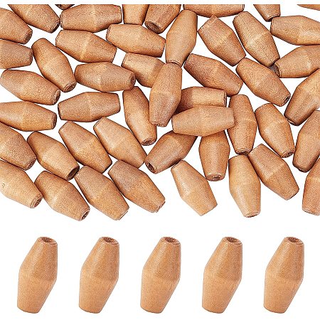 SUPERFINDINGS About 60Pcs 0.8x0.47Inch Natural Wooden Beads Bicone Loose Wood Beads Spacer Beads with 0.16Inch Hole for Jewelry Making DIY Crafts