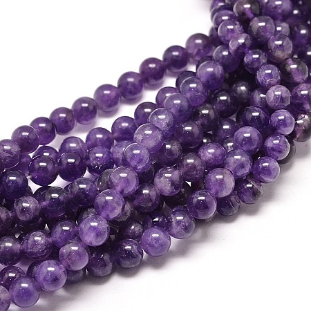Arricraft Natural Amethyst Round Bead Strands, 8mm, Hole: 1mm, about 49pcs/strand, 16 inches
