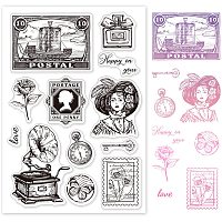 GLOBLELAND Vintage Ladies Silicone Clear Stamps Perfume Bottles Stamps Roses Transparent Stamps for Christmas Birthday Thanksgiving Cards Making DIY Scrapbooking Photo Album Decoration Paper Craft