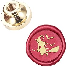 CRASPIRE Wax Seal Stamp Head Witch Removable Sealing Brass Stamp Head for Creative Gift Envelopes Invitations Cards Decoration