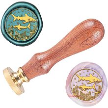 Arricraft Wax Seal Stamp Sharks Stamp 0.98'' Vintage Wax Stamp with Replacement Brass Head Wood Handle Sealing Wax for Wedding Invitation Envelope Decoration Bridal Shower