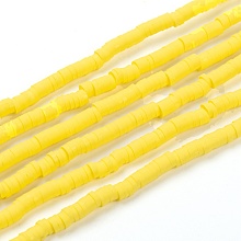 Honeyhandy Handmade Polymer Clay Beads Strands, for DIY Jewelry Crafts Supplies, Heishi Beads, Disc/Flat Round, Gold, 4x0.5~1mm, Hole: 1.4mm, about 350~410pcs/strand, 15.75 inch~16.14 inch(40~41cm)