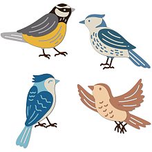 GLOBLELAND 4Pcs Birds Metal Cutting Dies Animals Die Cuts for DIY Scrapbooking Festival Birthday Wedding Cards Making Album Envelope Decoration,Matte Platinum