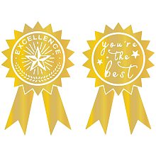 GLOBLELAND 2Pcs You're The Best Badge Hot Foil Plate for DIY Foil Paper Embossing Scrapbooking Decor Greeting Cards Making Wedding Birthday Invitation,Matte Platinum