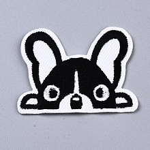 Honeyhandy Dog Appliques, Computerized Embroidery Cloth Iron on/Sew on Patches, Costume Accessories, Black, 36x46x1mm