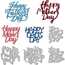 GLOBLELAND Happy Father’s Day Cutting Dies Happy Mother’s Day Carbon Steel Die Cuts for DIY Crafting Happy Dad’s Day Happy Mom’s Day Embossing Stencil Template for Card Making Scrapbooking