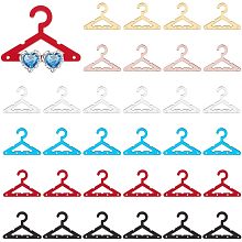 PandaHall Elite 30pcs Earring Holder 6 Colors Earring Hanger Clothes Hanger Shape Jewelry Display Acrylic Necklace Mini Hanger Rack Dangle Earring Hanging Organizer for Retail Show Personal Exhibition