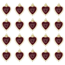 DICOSMETIC 20Pcs Heart with Rose Charms Enamel Heart Eye Pendants Red Heart Eye Pendants Flatback Eye Charms Double-Sided Evil Eye Charms Alloy Pendants for Jewelry Making, Hole: 1.7mm