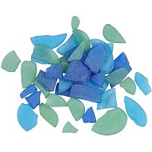 PandaHall Elite 3 Colors Glass Cobalt Blue Aqua and Frosted Green Sea Glass for Art Crafts and Decor Sea Glass Bulk