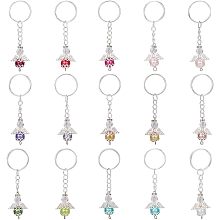 AHANDMAKER 30Pcs Angel Keychains, Angel Wing Pearl Beads Keychain Pendants Party Favor, Angel Fairy Key Ring Angel Charm Keychain for Jewelry Making Wedding Party Gift Backpack Bag Hanging Decor