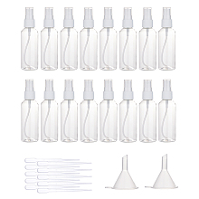 80ml Transparent PET Plastic Perfume Spray Bottle Sets, with PP Plastic Funnel Hopper and PE Plastic Dropper, Round Shoulder, Clear, 128.5x36.5mm; Capacity: 80ml, 32pcs/set