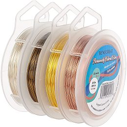 BENECREAT Copper Wire, Mixed Color, 23 Gauge, 0.6mm, about 20m/roll, 4 colors, 1roll/color, 4rolls/set