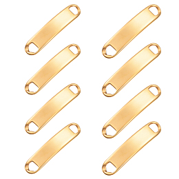 Unicraftale 304 Stainless Steel Bar Links Connectors, Rectangle, Golden, 42~46x8~10x2mm, Hole: 5~6x4~5mm, 10pcs/box