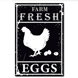 CREATCABIN Metal Vintage Tin Sign Fresh Eggs Wall Decor Decoration for Farm Home Wall Art Kitchen Bar Pub Room Garage Vintage Retro Poster Plaque 12 x 8inch