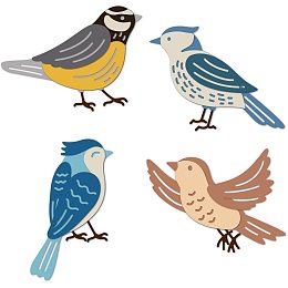 GLOBLELAND 4Pcs Birds Metal Cutting Dies Animals Die Cuts for DIY Scrapbooking Festival Birthday Wedding Cards Making Album Envelope Decoration,Matte Platinum