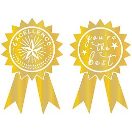 GLOBLELAND 2Pcs You're The Best Badge Hot Foil Plate for DIY Foil Paper Embossing Scrapbooking Decor Greeting Cards Making Wedding Birthday Invitation,Matte Platinum