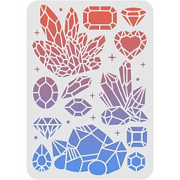 FINGERINSPIRE Diamond Stencils 11.7x8.3 inch Plastic Gem Drawing Painting Stencil Gems Stars Pattern Stencils Bling Diamond Reusable Stencils for Painting on Wood, Floor, Wall and Tile