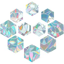 GORGECRAFT Hexagons Window Clings Static Rainbow Glass Stickers Anti-Collision Alert Decals 3D Sun Catcher Decorations Non Adhesive Prismatic Vinyl for Prevent Stop Birds