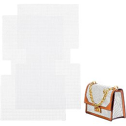 CHGCRAFT Plastic Mesh Canvas Bag Sheets Plastic Net Cover DIY Crafting Handbag Accessories Yarn Crafting Knit and Crochet Projects for Purse Making Supplies, 258x437x1.5mm