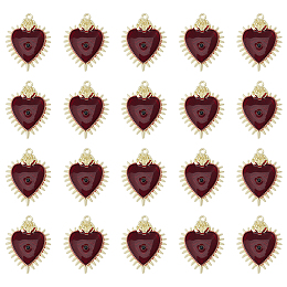 DICOSMETIC 20Pcs Heart with Rose Charms Enamel Heart Eye Pendants Red Heart Eye Pendants Flatback Eye Charms Double-Sided Evil Eye Charms Alloy Pendants for Jewelry Making, Hole: 1.7mm