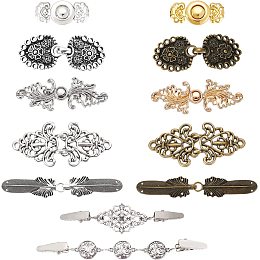 AHANDMAKER 12 Pcs Vintage Open Sweater Collar Shawl Clips Set, Elegant Retro Cardigan Collar Pin Brooch Clips for Women Wear Gift Blouse Dress Scarve Shirt Coat Vest Pant Cape Jacket Wrap V-Necked Top