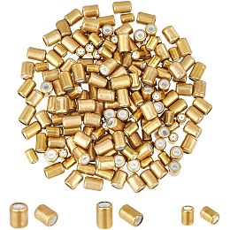 180Pcs 3 Style Stopper Beads Brass Rubber Beads with Silicone Inside Cylindrical 0.8mm~1.8mm Rondelle Slider Beads for DIY Bracelet Necklace Jewelry Making Accessorie