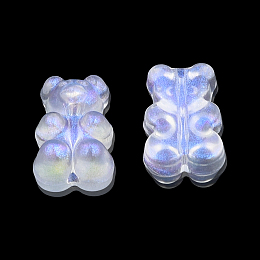 Honeyhandy Transparent Acrylic Beads, with Glitter Powder, Bear, Clear, 18.5x12x8mm, Hole: 1.6mm, about 445pcs/500g