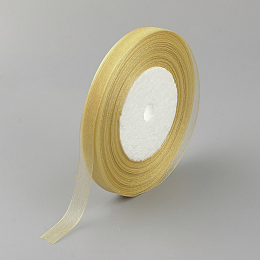 Honeyhandy Organza Ribbon, Goldenrod, 3/8 inch(10mm), 50yards/roll(45.72m/roll), 10rolls/group, 500yards/group(457.2m/group)