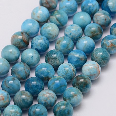ARRICRAFT Natural Apatite Beads Strands, Round, 8mm, Hole: 1mm, about 48~50pcs/strand, 15.7 inches