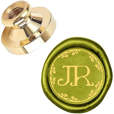 Pandahall Elite Wax Seal Stamp, 25mm Uppercase Letter JR Retro Brass Head Sealing Stamps, Removable Sealing Stamp for Wedding Envelopes Letter Card Invitations Bottle Decoration