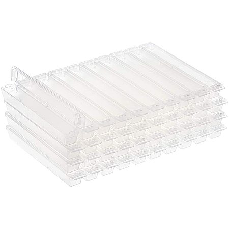 BENECREAT 10 Pack 10 Grids Transparent Plastic Storage Box Rectangle Drill Storage Containers for Vinyl Tool, Drill, Craft Accessories Storage