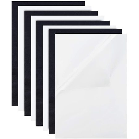 BENECREAT 10 Pack White & Black Heat Transfer Vinyl Sheet A4 Size 11.7x8.3 Iron on Vinyl Set with Protect Film for T-Shirt Clothes Fabric Decoration DIY Design