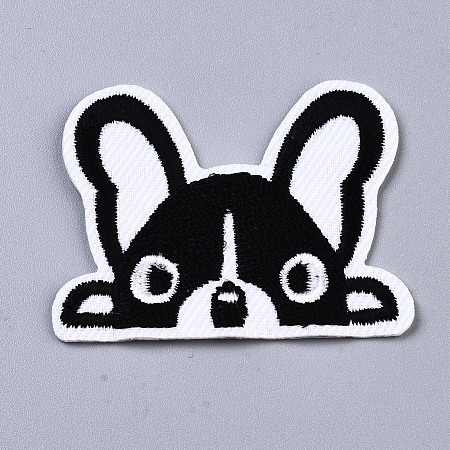 Honeyhandy Dog Appliques, Computerized Embroidery Cloth Iron on/Sew on Patches, Costume Accessories, Black, 36x46x1mm