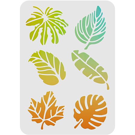 FINGERINSPIRE Leaf Painting Stencil 11.6x8.3 inch Plastic Leaves Drawing Stencils Reusable Stencils for Painting on Wood, Floor, Wall and Fabric