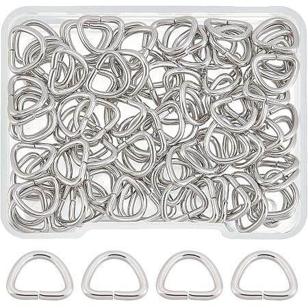 DICOSMETIC 100pcs 11mm 304 Stainless Steel D Rings D Shaped Buckle Clasps Semi-Circular D Rings for Webbing Strapping Bags Garment Accessories Findings,Thick:1.5mm