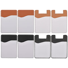 CHGCRAFT 8Pcs 4 Styles Sublimation Imitation Leather Phone Card Holder Blank Sublimation Mobile Phone Card Pocket for Mobile Phone Card Pocket Credit Card ID Case Pouch with Adhesive Stickers Rectangle