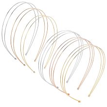 SUPERFINDINGS 2 Style Elastic Metal Hairband 137-138x119mm Metal Thin Double Headbands 3 Colors Row Wire Headband Wire Frame Hair Bands Hair Bands Clasps for Women Wedding Hair