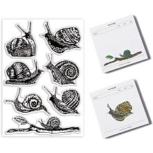 GLOBLELAND Snail Clear Stamps Retro Snail Silicone Stamps Realistic Snail Rubber Transparent Rubber Seal Stamps for Card Making DIY Scrapbooking Photo Album Decoration