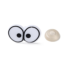 Honeyhandy Plastic Craft Doll Eyes, Feet Cone Studs, with Plastic Pins, White, 18x29x16.5mm