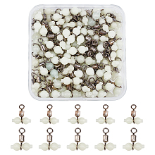 SUPERFINDINGS 100Pcs 2 Styles Luminous 304 Stainless Steel Fishing Rolling Swivels, with Gourd Shape Beads, for Freshwater Saltwater Fishing, White, 50pcs/style