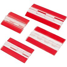 GORGECRAFT 4 Style 4PCS Acrylic Hinge Aquarium Lid Hinge Replacement Adhesive Hinge Strips for Storage Box Display Stand Self Adhesive (Red)