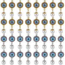 PandaHall Elite 32pcs Evil Eye Pendant Charms, 2 Colors Blue Resin Evil Eye with White Pearl Beads Dangle Pendants Spacer Beads for DIY Earrings Necklaces Bracelets Jewelrys Keychain Making