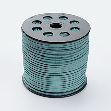 Honeyhandy Faux Suede Cord, Faux Suede Lace, Light Sea Green, 2.7x1.4mm, about 98.42 yards(90m)/roll