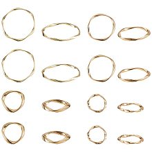 PandaHall Elite 32pcs 4 Sizes Twist Linking Ring Alloy Metal Circles Charms Links Jewelry Connectors for Earring Necklaces Bracelets Jewelry Making (0.5”, 0.6”, 1”, 1.4”)