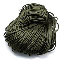 Honeyhandy 7 Inner Cores Polyester & Spandex Cord Ropes, Solid Color, for Rope Bracelets Making, Dark Olive Green, 4~5mm, about 109.36 yards(100m)/bundle, 420~500g/bundle