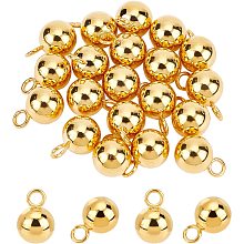 UNICRAFTALE 20Pcs Golden Round Ball Charms 304 Stainless Steel Round Beads Pendants 2.5mm Hole Dangle Charms Earring Charms Bracelets Necklace Pendants for Jewelry Making Charms