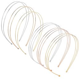 SUPERFINDINGS 2 Style Elastic Metal Hairband 137-138x119mm Metal Thin Double Headbands 3 Colors Row Wire Headband Wire Frame Hair Bands Hair Bands Clasps for Women Wedding Hair